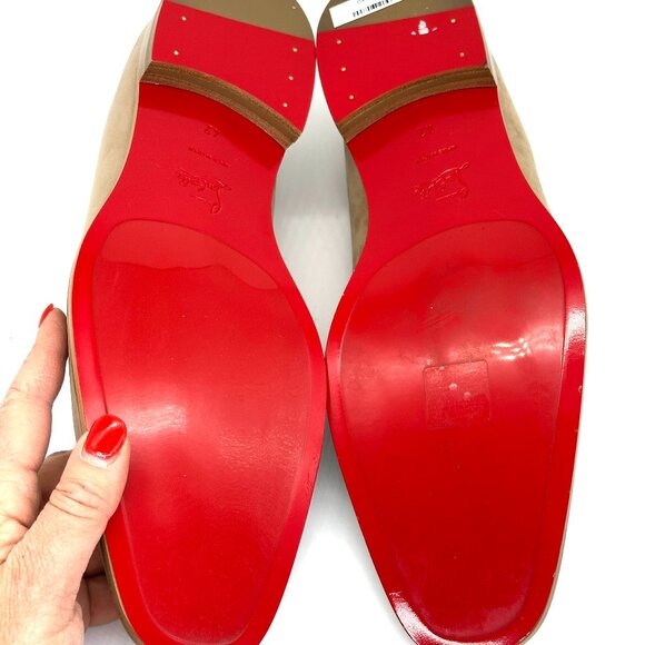 Christian Louboutin DANNY FLEX FLAT Mens Venetian Nubuck Loafers Shoes